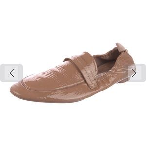 Salvatore Ferragamo Patent Leather Loafers in Tan